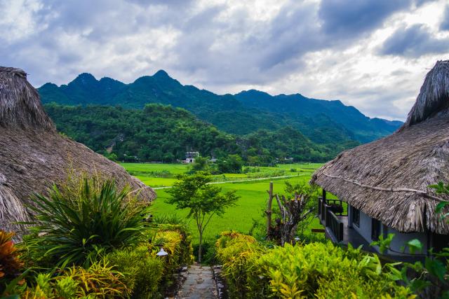 a relaxing day in Lac village, Mai Chau Valley, Vietnam, Southeast Asia.