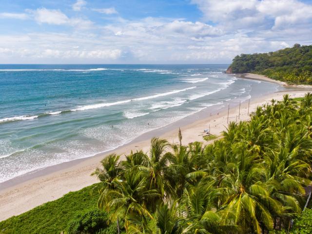 A view of the beach in samara, costa rica