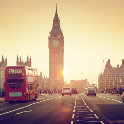 Westminster Bridge at sunset, London, UK